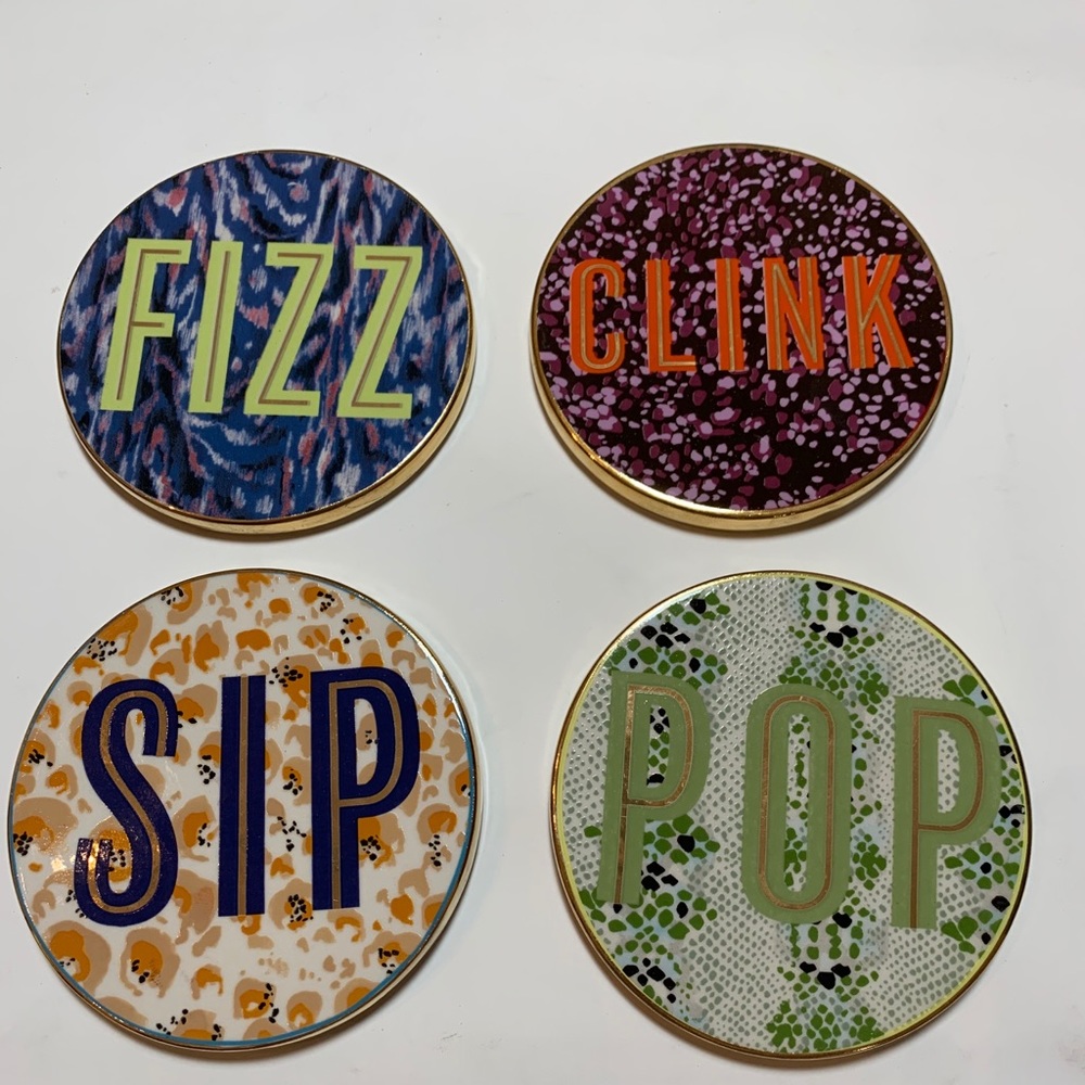 NEW NWT Anthropologie  Gisele set of celebration coasters